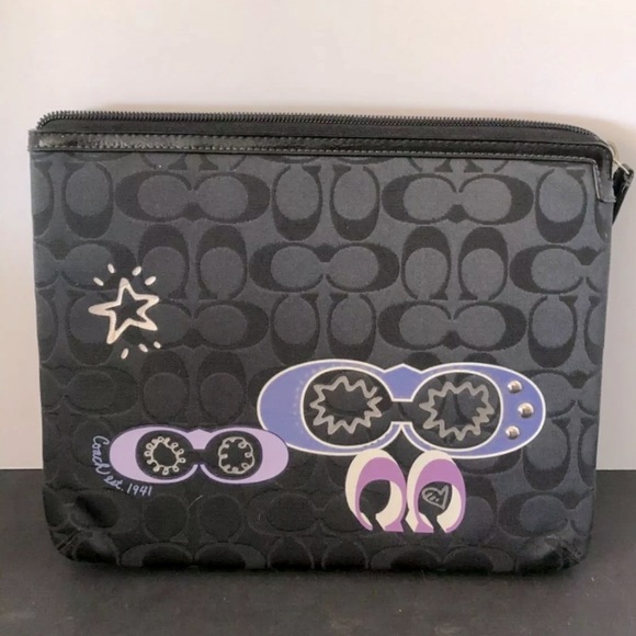 Black Coach IPad Notebook case PREOWNED VGUC